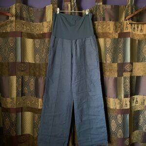 Wide Leg Blue Women's Pants